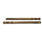 Lot: 2 wooden batons
