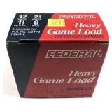 Box of 12 Ga. 2.75" No. 8 Federal game loads,