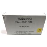 Box of .303 Ball Winchester cartridges, 20 Rds.