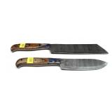 Lot, set of 2 custom handmade Damascus blade