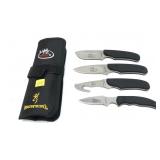 Lot: Browning RMEF 4-knife set in case and