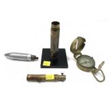 Lot: Bullet Lighter and Lensatic Compass
