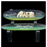 Yuengling wooden surfboard bench,
