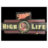 Miller High Life tin sign, 16 1/2" x 36"