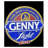 Genny Light tin sign, 21" Diam.