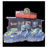 Budweiser frog tin sign, 25" x 31"