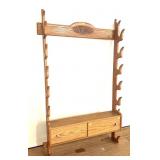 Oak 5-gun hanging display rack with