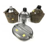 Lot: 3- Military Canteens (2 with U.S covers)