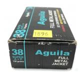 Box of .38 Super A +P 130-grain FMJ Aguila