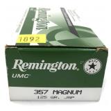 Box of .357 Mag. 125-grain JSP Remington