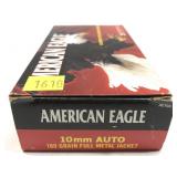 Box of 10mm Auto 180-grain FMJ Federal cartridges,