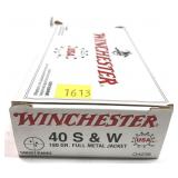 Box of .40 S&W 180-grain FMJ Winchester