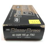 Box of .40 S&W 165-grain FMJ CCI Blazer brass