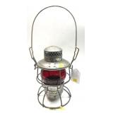 Adlake Kero lantern with red glass globe