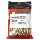 Bag of Winchester .243 WIN unprimed brass, 50