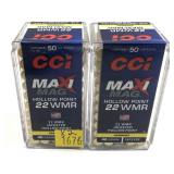 x2- Boxes of .22 Mag. hollow point CCI Maxi-Mag