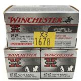 x3- Boxes of .22 Mag. jacketed hollow point