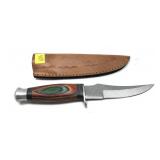 Custom Damascus steel blade knife with embossed