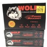 x3- Boxes of 12 Ga. 2.75" OO Buckshot Wolf