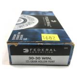 Box of .30-30 WIN 125-grain hollow point Federal