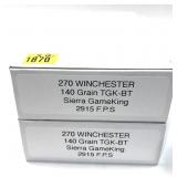 x2- Boxes of .270 WIN. 140-grain TGK-BT Sierra
