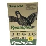x2- Boxes of 12 Ga. 2.75" No. 7.5 Remington game