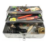 Tackle Box with contents includes assorted