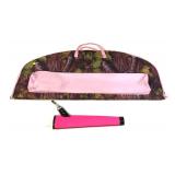 Pink Mossy Oak bow case with hot pink quiver