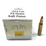 Box of .223 cal. 55 gr. SP Cartridges, 29 rds.