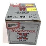 Box of .410 Ga. 3" No. 7.5 Winchester game loads,