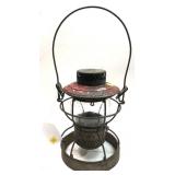 Handlan railroad lantern with embossed Adlake