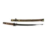 Samurai style sword with cloth scabbard, 38"