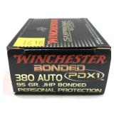 Box of .380 Auto 95-grain JHP Winchester bonded