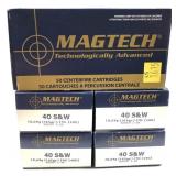 x5- Boxes of .40 S&W 165-grain FMC Magtech