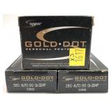 x3- Boxes of .380 Auto 90-grain Gold Dot hollow