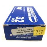 Box of .32 Auto 85-grain HP XTP Accurate