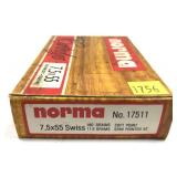 Box of 7.5x55 Swiss (Schmidt-Rubin) 180-grain SP