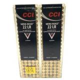 x2- Boxes of .22 LR. CCI Mini-Mag cartridges -x2