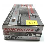 Box of .22-250 REM. 55-grain jacketed soft point