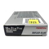 Box of 10 Ga. 3.5" rifled HP Federal slugs, 5 Rds.