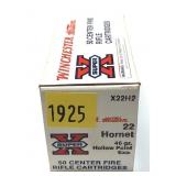 Box of .22 Hornet 46-grain Winchester HP Exp.