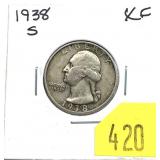1938-S Washington quarter