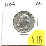 1936 Washington quarter