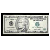 $10 Federal Reserve star note, series of 1999