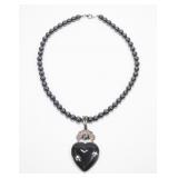 Sajen 18" hematite bead necklace with sterling