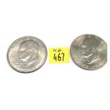 x2- Eisenhower dollars -x2 dollars -Sold by the
