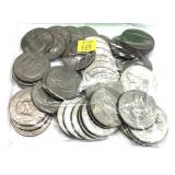 x45- Eisenhower dollars, mixed dates- x45 dollars-