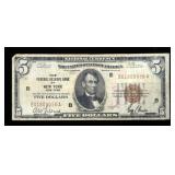 $5 National Bank of New York, series of 1929
