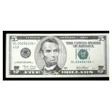$5 Federal Reserve star note, series of 2003
