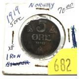 1919 Norway 5 ore
